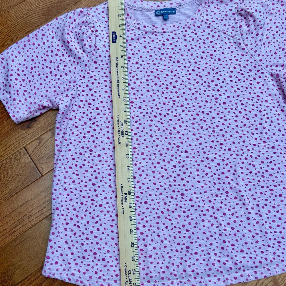 Pink on pink Democracy shirt, size 1X - Picture 2 of 7